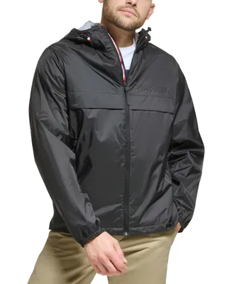 Tommy Hilfiger Men's Stretch Hooded Zip-Front Rain Jacket