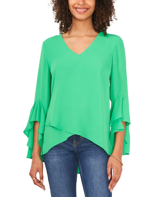 Vince Camuto Women's V-neck Flutter Sleeve Blouse