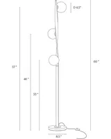 Brightech Nola 60" Contemporary Twisting Led Floor Lamp with Globe Shades