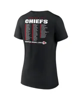 Women's Fanatics Black Kansas City Chiefs Super Bowl Lvii Varsity Roster V-Neck T-shirt