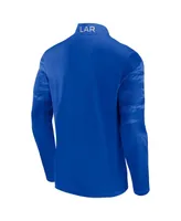 Men's Fanatics Royal Los Angeles Rams Ringer Quarter-Zip Jacket