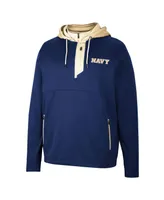 Men's Colosseum Navy Midshipmen Luge 3.0 Quarter-Zip Hoodie