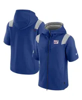 Men's Nike Royal New York Giants Sideline Showout Short Sleeve Full-Zip Hoodie