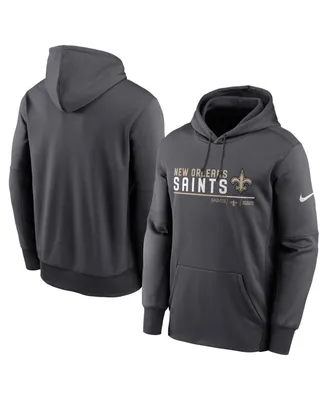 Men's Nike Anthracite New Orleans Saints Prime Logo Name Split Pullover Hoodie
