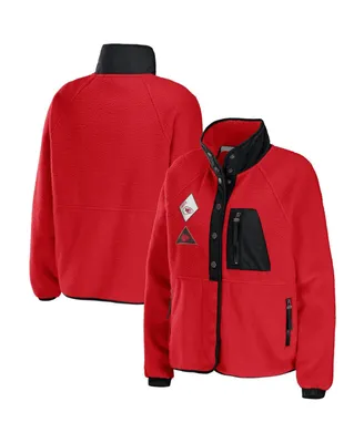 Women's Wear by Erin Andrews Red Kansas City Chiefs Polar Fleece Raglan Full-Snap Jacket