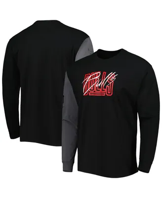 Men's Nike Black Chicago Bulls Courtside Versus Flight MAX90 Long Sleeve T-shirt