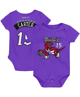 Infant Boys and Girls Mitchell & Ness Vince Carter Purple Toronto Raptors Hardwood Classics Name and Number Bodysuit