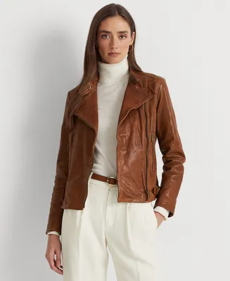 Lauren Ralph Tumbled-Leather Jacket