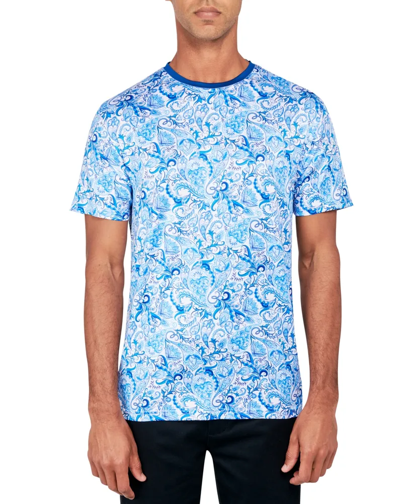 Society of Threads Men's Regular-Fit Paisley Performance T-Shirt