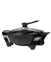 Brentwood Appliances Brentwood Electric Non-Stick 6Qt Shabu Shabu Pot with Divider in Black