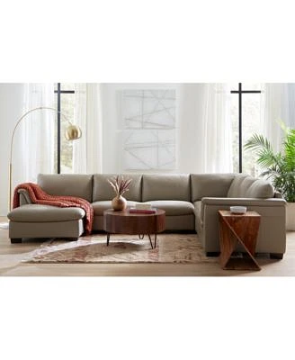 Closeout Arond Leather Sectional Collection Created For Macys