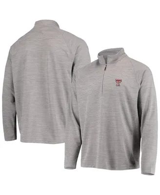 Men's Tommy Bahama Charcoal Texas Tech Red Raiders Play Action Raglan Half-Zip Jacket