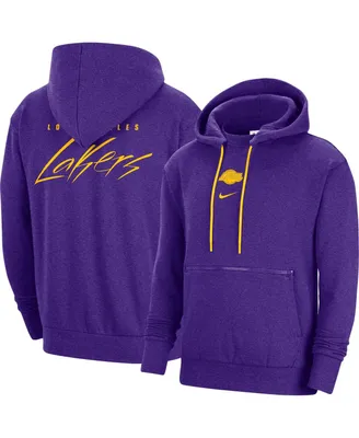 Men's Nike Heather Purple Los Angeles Lakers Courtside Versus Flight Pullover Hoodie