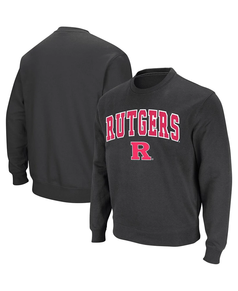 Colosseum Men's Rutgers Scarlet Knights Arch and Logo Crew Neck Sweatshirt