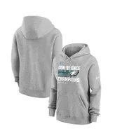 Women's Nike Heather Gray Philadelphia Eagles 2022 Nfc Champions Locker Room Trophy Collection Pullover Hoodie