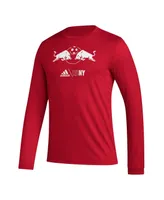 Men's adidas Red New York Bulls Icon Long Sleeve T-shirt