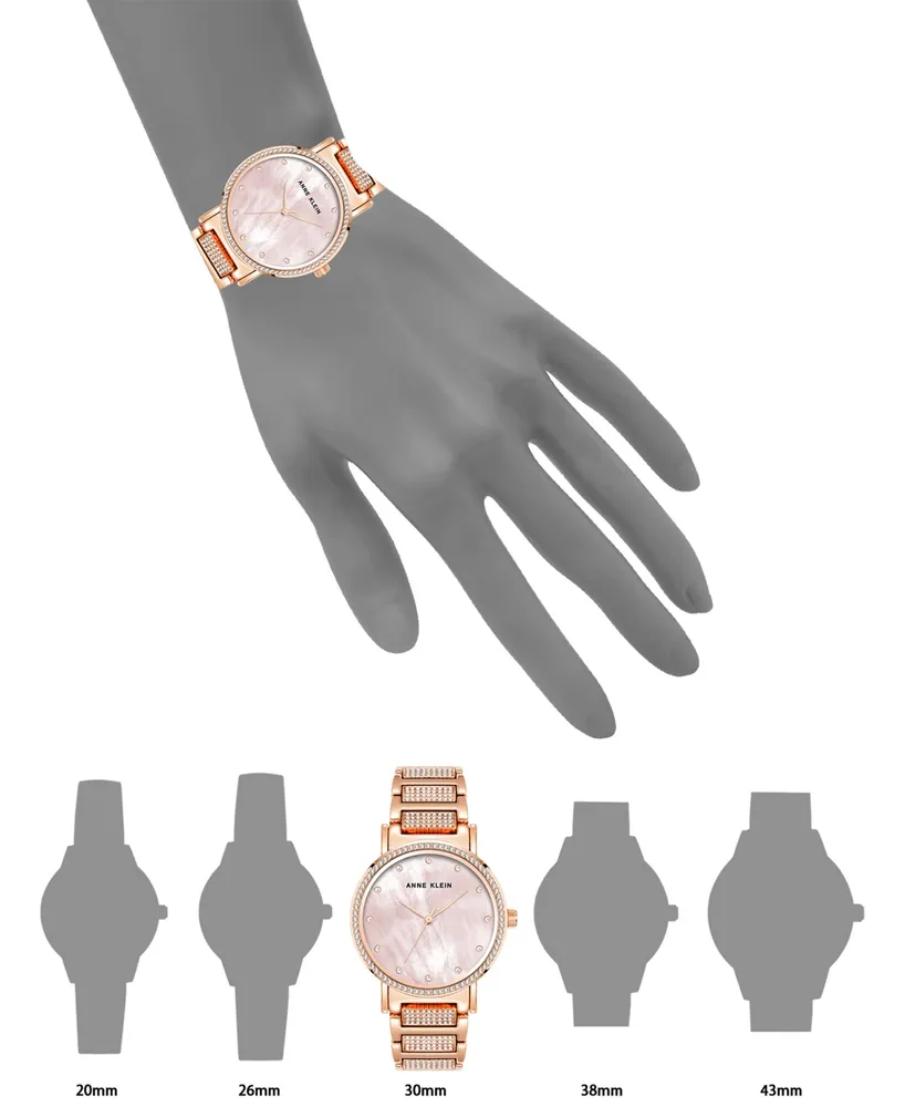 Anne Klein Women's Three Hand Quartz Rose Gold-Tone Alloy Watch, 36mm