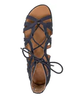 Gentle Souls Women's Break My Heart Lace Up Gladiator Flat Sandals