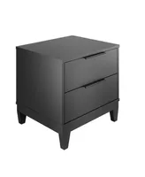 Boyd Sleep 17.7" Medium Density Fiberboard Mackay Modern Double Drawer Nightstand