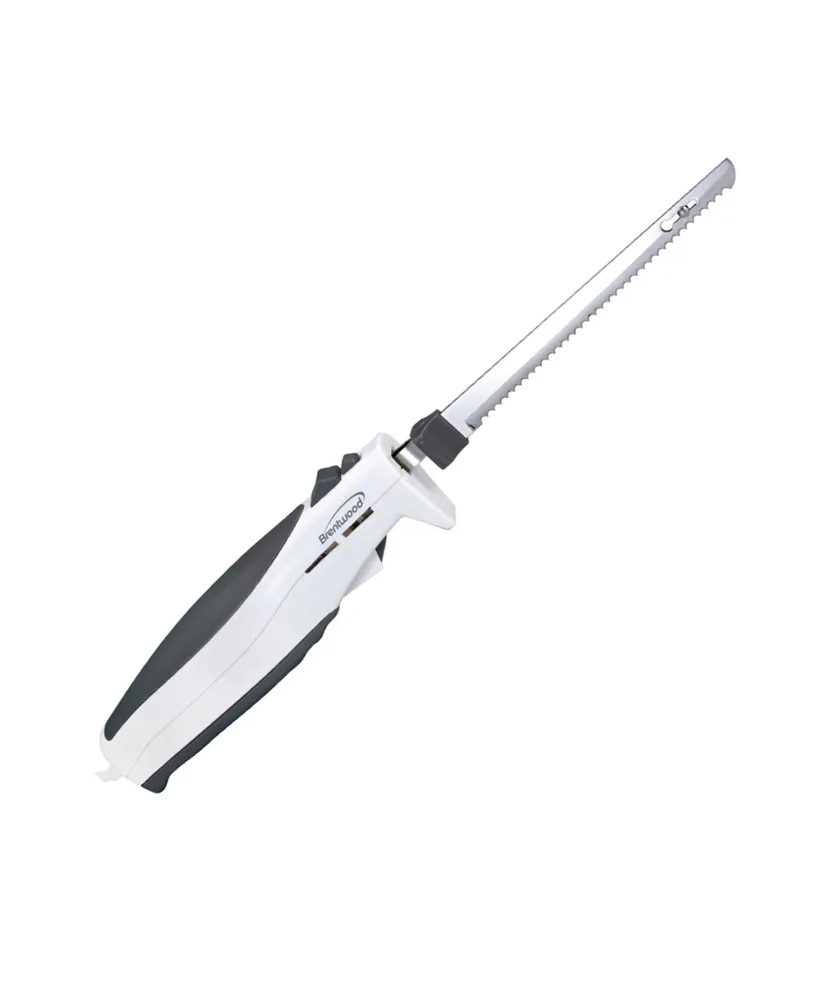 Brentwood 7.5-Inch Electric Carving Knife in White