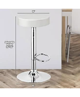 1 Pc Round Bar Stool Adjustable Swivel Pub Chair U Leather