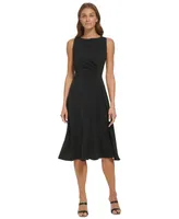 Dkny Petite Boat-Neck Sleeveless Fit & Flare Dress