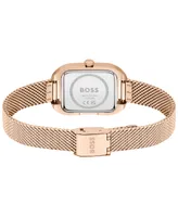 Boss Women's Balley Quartz Ionic Plated Carnation Rose Gold-Tone Steel Watch 25mm