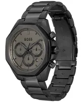 Hugo Boss Men's Cloud Quartz Chronograph Ionic Plated Black Steel Watch 43mm