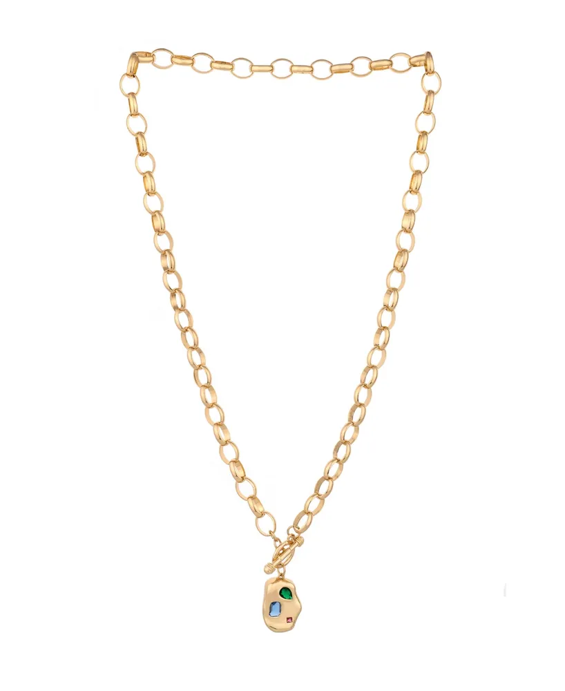 Ettika Rainbow 18K Gold Plated Nugget Toggle Necklace