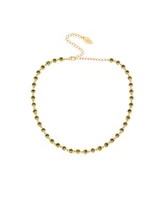 Ettika Cubic Zirconia Disc and 18K Gold Plated Link Necklace