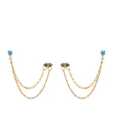Ettika 18K Gold Plated Brass Double Pierced Earrings