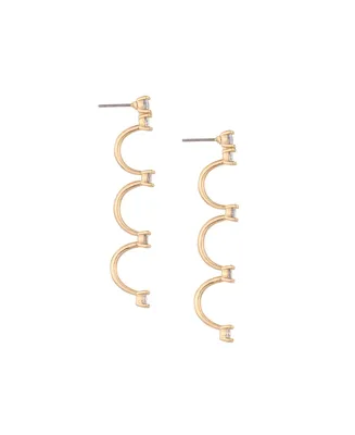 Ettika Scalloped 18K Gold Plated Drop Earrings