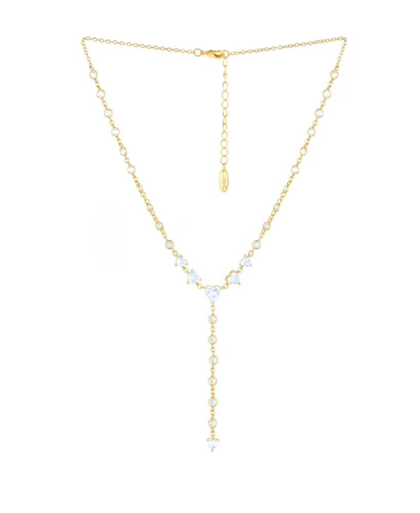 Ettika Queen of Hearts Cubic Zirconia Lariat Necklace