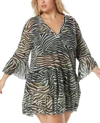 Coco Reef Women's Printed Enchant Tiered Swim Dress Cover-Up