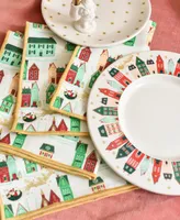 Coton Colors by Laura Johnson Flying Santa Napkin Set/4