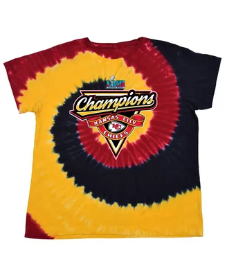 Women's Red Kansas City Chiefs Super Bowl Lvii Champions Tie-Dye T-shirt