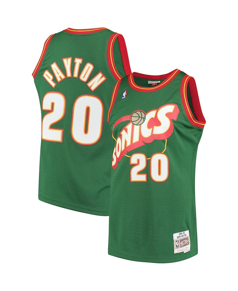 Men's Mitchell & Ness Gary Payton Green Seattle SuperSonics 1995-96 Hardwood Classics Swingman Jersey