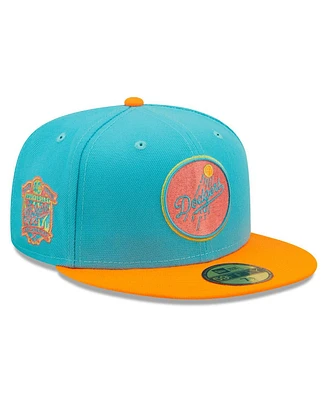 Men's New Era Blue, Orange Los Angeles Dodgers Vice Highlighter 59FIFTY Fitted Hat
