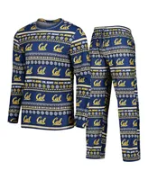 Men's Concepts Sport Navy Cal Bears Swivel Long Sleeve T-shirt and Pants Sleep Set