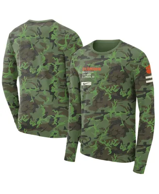 Men's Nike Camo Clemson Tigers Military-Inspired Long Sleeve T-shirt