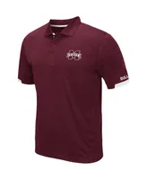 Men's Colosseum Maroon Mississippi State Bulldogs Logo Santry Polo Shirt