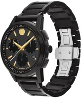 Movado Men's Museum Sport Swiss Quartz Chronograph Black Pvd Watch 43mm