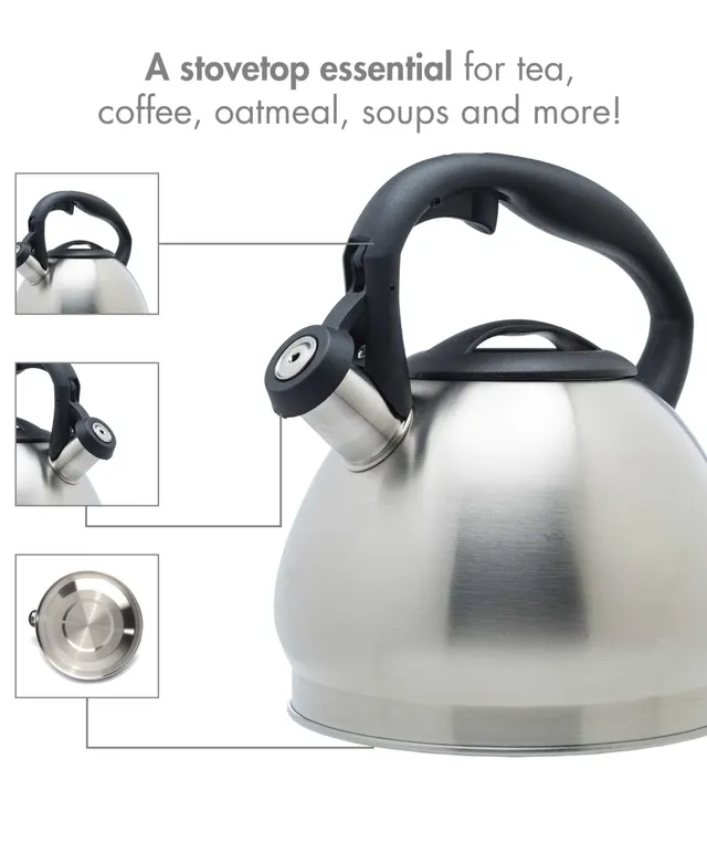 Primula Stainless Steel 3 Quart Cascade Whistling Stovetop Tea Kettle