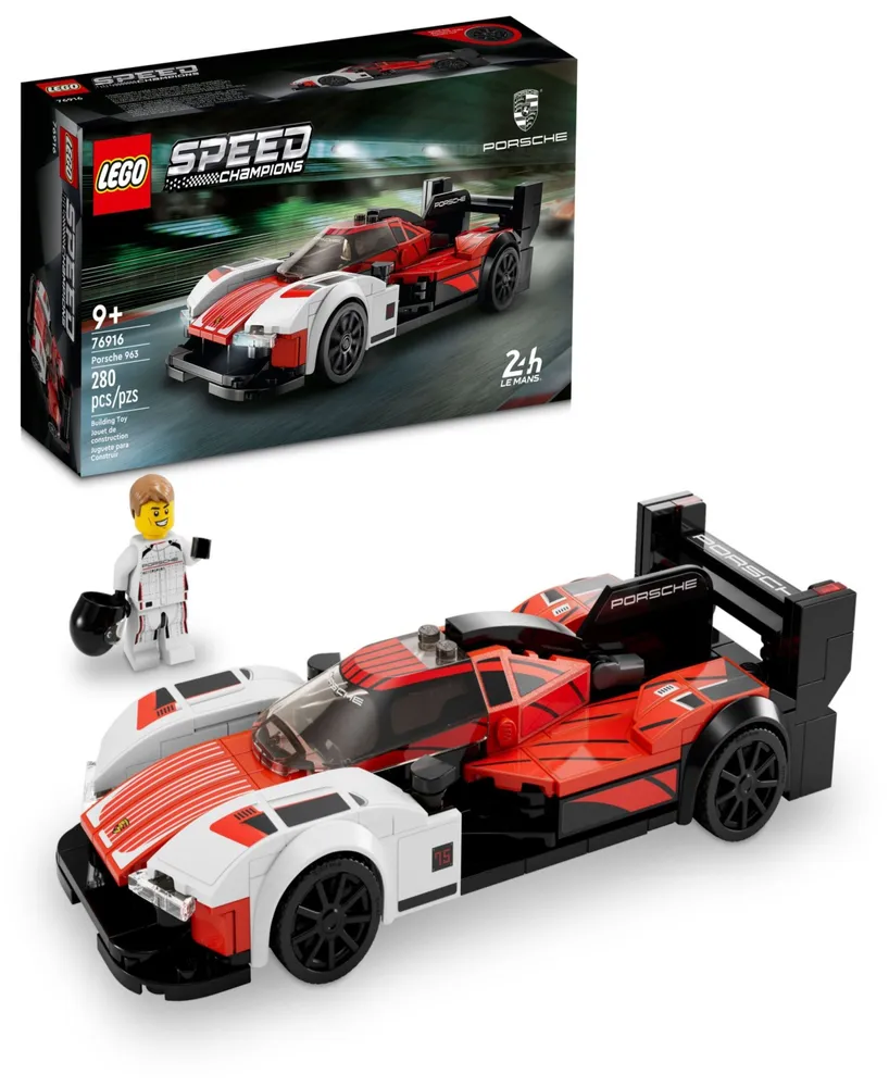 Lego Speed 76916 Champions Porsche 963 Toy Sports Car Building Set with Minifigure