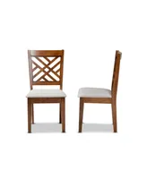 Baxton Studio Caron Modern and Contemporary 2-Piece Fabric Upholstered and Wood Dining Chair Set