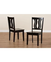 Baxton Studio Fenton Modern and Contemporary Transitional 2-Piece Finished Wood Dining Chair Set