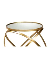 Baxton Studio Desma Glam and Luxe 20.3" Finished Metal and Mirrored Glass End Table - Gold