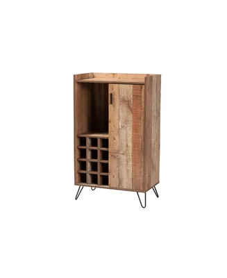 Baxton Studio Mathis Modern and Contemporary 46.25" Finished Wood and Finished Metal Wine Storage Cabinet