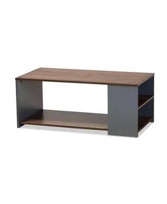 Baxton Studio Thornton Modern and Contemporary 39.4" Two-Tone and Finished Wood Storage Coffee Table