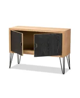 Baxton Studio Denali Modern and Contemporary 41.7" Two-Tone and Finished Wood and Metal Storage Cabinet